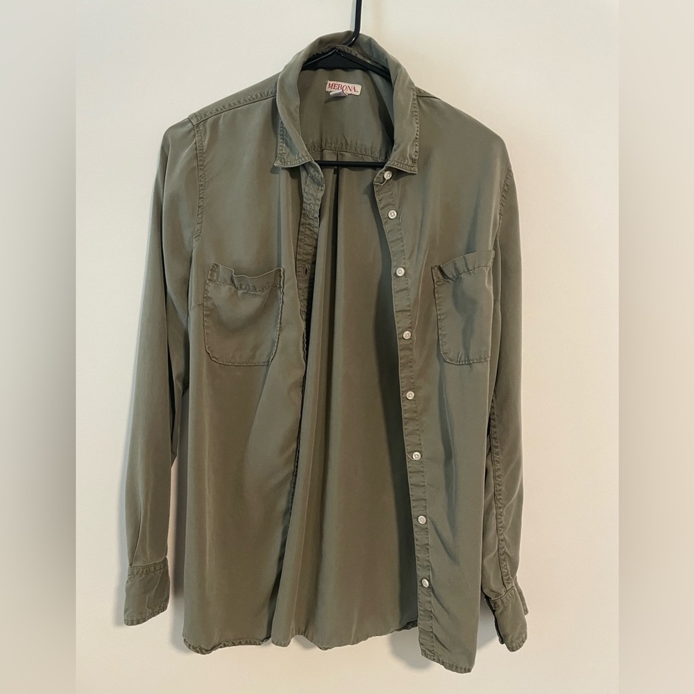 Olive green button down shirt - Merona (Target) - M